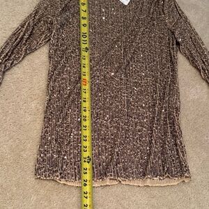 Free People Intimately Gold Rush sequin top NWT M